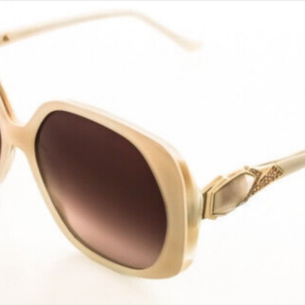 NWOT Judith Leiber Opal Cream Ivory Jeweled Sunglasses